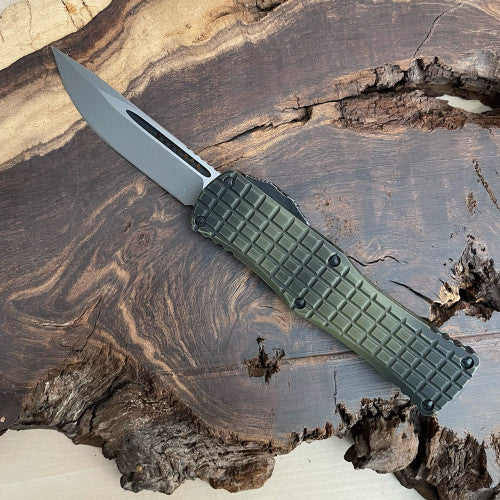 Microtech Hera S/E Frag Signature Series Grenade Green Apocalyptic Standard Out the Front Knife