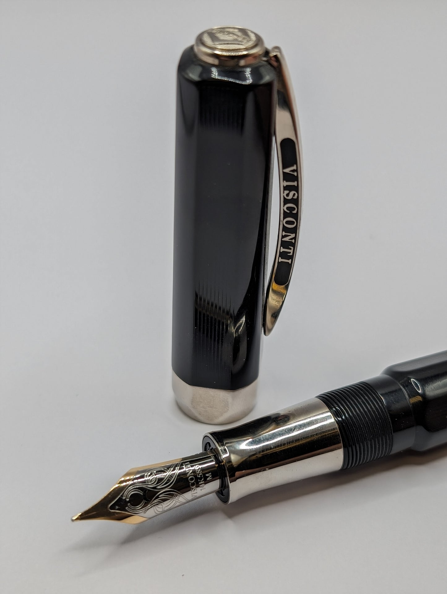 Visconti Opera Master Black w/ Silver Trim Fountain Pen Medium