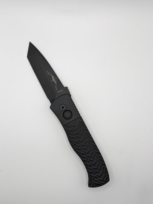 Protech Atlanta Blade Show Exclusive Emerson Black Textured Handle w/ Tanto Blade