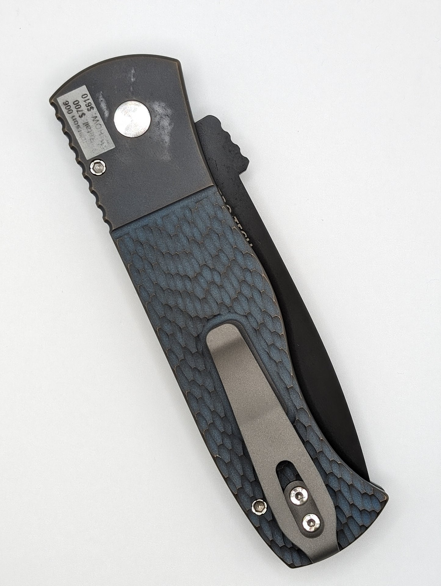 Protech Atlanta Blade Show 2024 Exclusive Emerson Custom Titanium Jigged Handle Chisel Tanto Blade Auto Folding Knife