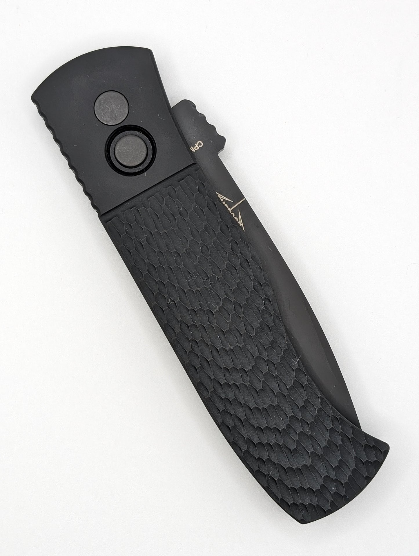 Protech Atlanta Blade Show 2024 Exclusive Emerson Left Handed Black Textured Blade DLC Black Blade Auto Folding Knife