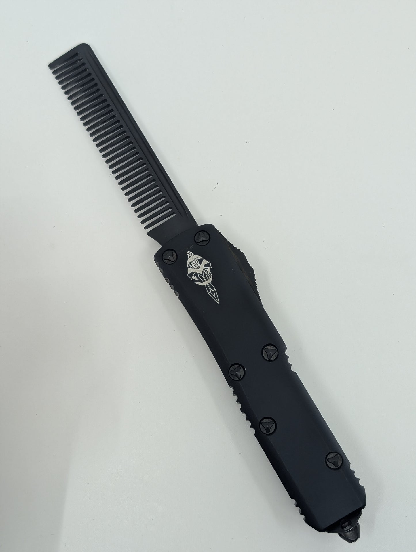 Microtech UTX-85 Marfione Custom Tactical Beard Comb DLC Stonewash Consignment