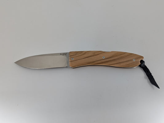 Lionsteel Opera Classic Olive Wood Handle D2 Backlock Folding Knife