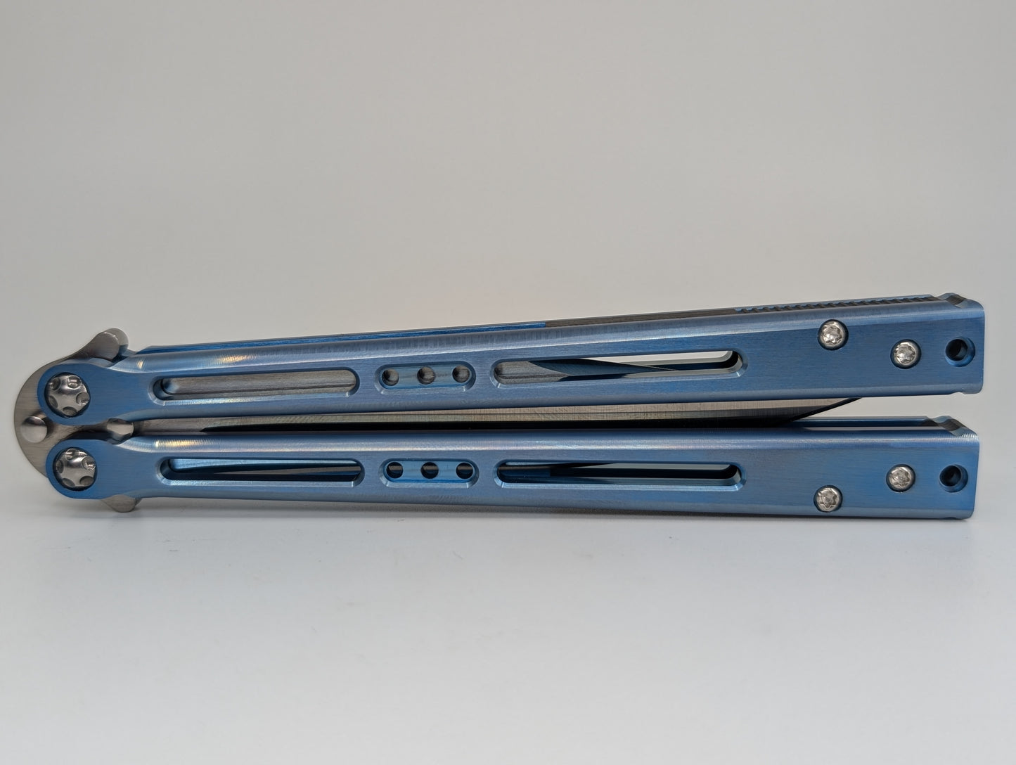 Hom Tempest Midtech Blue Anodized Carbon Fiber Spacers Live Blade Balisong