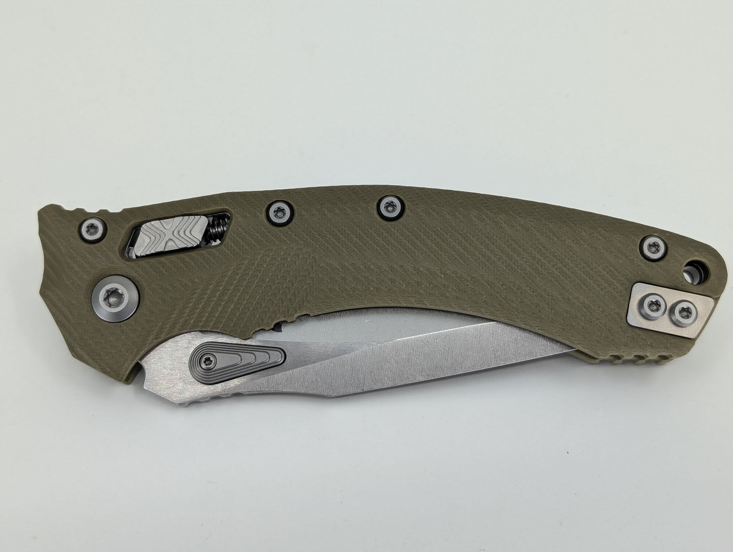 Microtech Amphibian RAM-LOK S/E 30th Anniversary Fluted G10 OD Green Stonewash Folding Knife