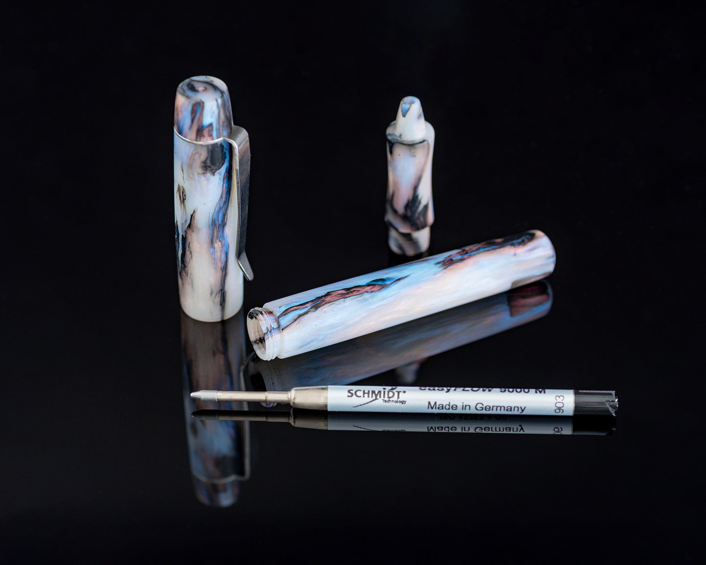 Rhys's Pieces "Matte Faux Abalone" Custom Handmade Rollerball Pen