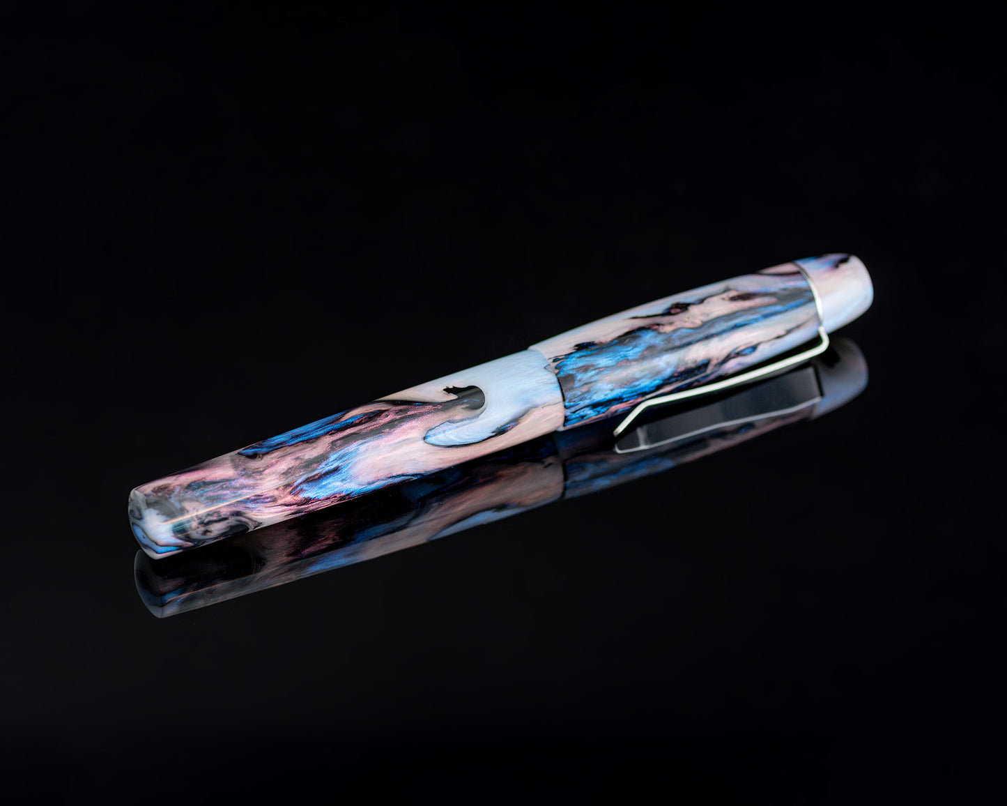 Rhys's Pieces "Polished Faux Abalone" Custom Handmade Rollerball Pen