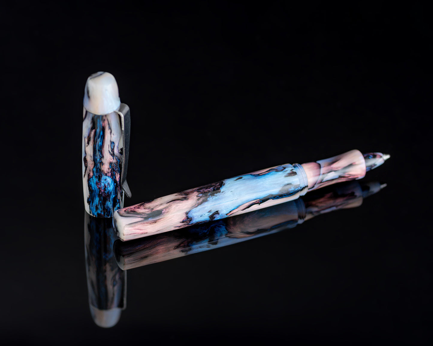 Rhys's Pieces "Polished Faux Abalone" Custom Handmade Rollerball Pen