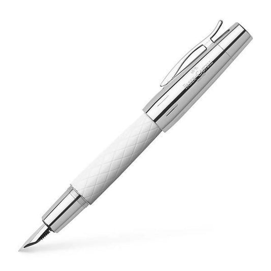 Faber-Castell E-Motion Rhombus White Fountain Pen Fine Nib