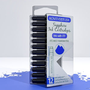 Monteverde 12pk Ink Cartridges Fits most Fountain Pens
