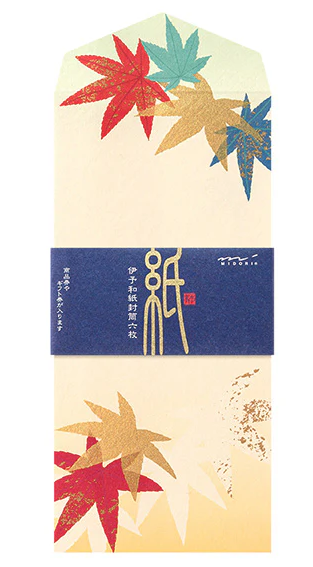 Midori Envelope 146 Silk-printing Colorful Japanese Maple