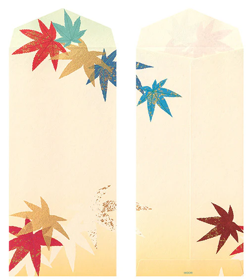 Midori Envelope 146 Silk-printing Colorful Japanese Maple