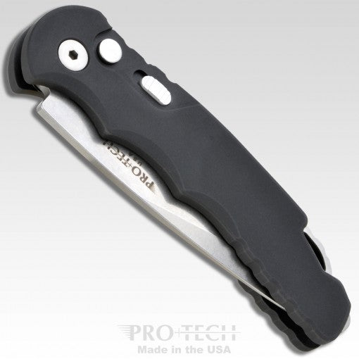 Protech Tactical Response 5 Black Handle Stonewash Blade Auto Folding Knife
