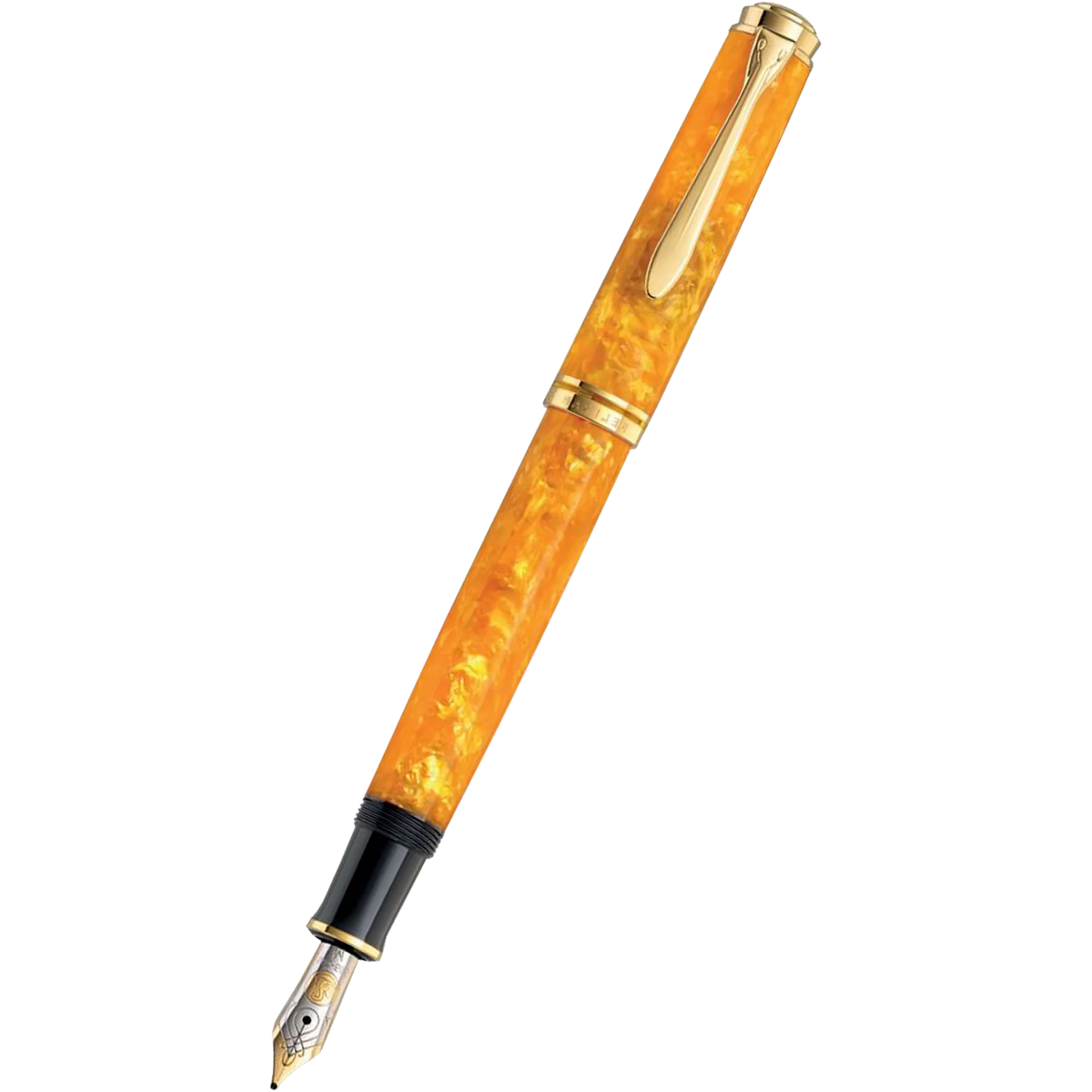 Pelikan M600 Vibrant Orange Fountain Pen 14c Gold Extra Fine Nib