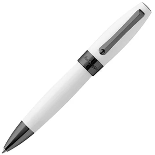 Montegrappa Fortuna White with Gun Metal Trim Ballpoint Pen