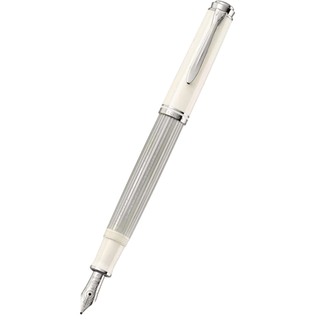 Pelikan M605 Souverän White Transparent Fountain Pen Broad Nib
