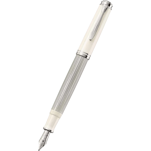 Pelikan M605 Souverän White Transparent Fountain Pen Broad Nib