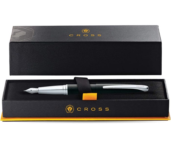 AT Cross ATX Basalt Black Fountain Pen Medium Nib