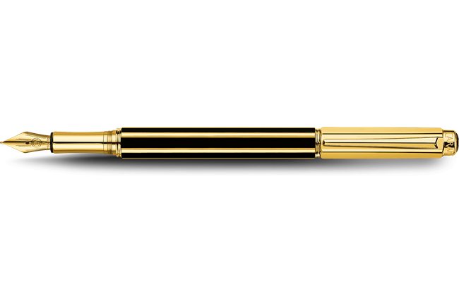 Caran D'Ache Gold-plated Varius China Black Fountain Pen Fine