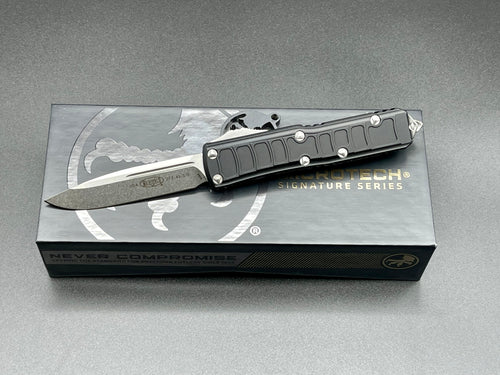 Microtech UTX-85 II S/E Signature Series Stonewash Standard Out the Front Knife