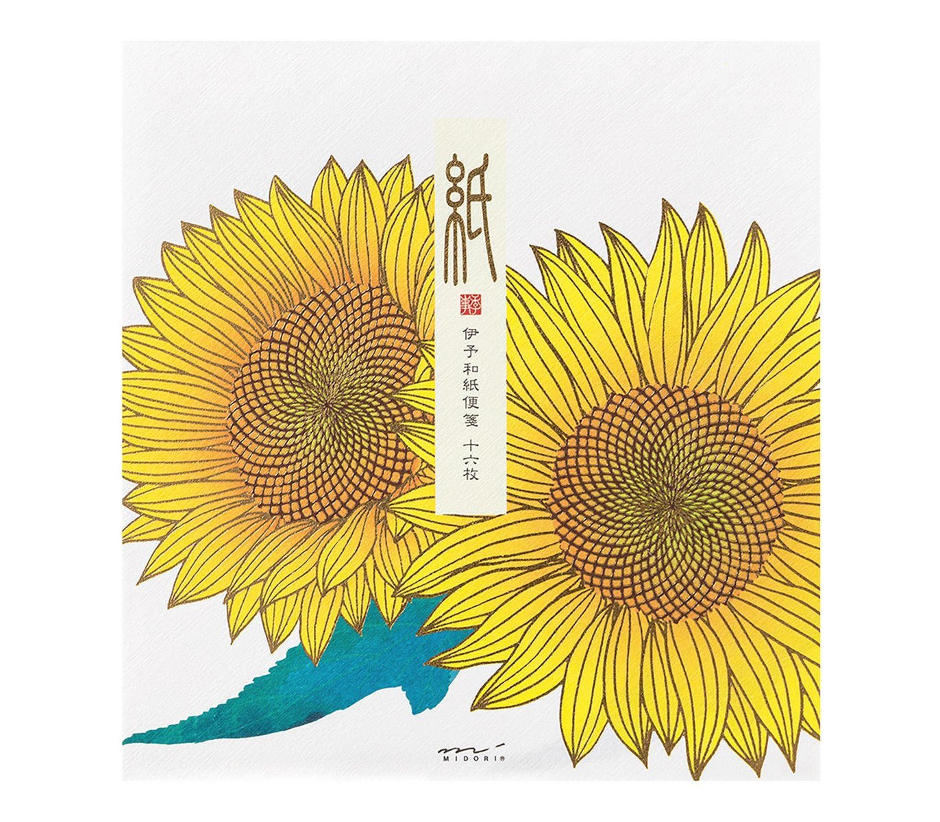 Midori Letter Pad 135 Foil-Stamping Sunflower