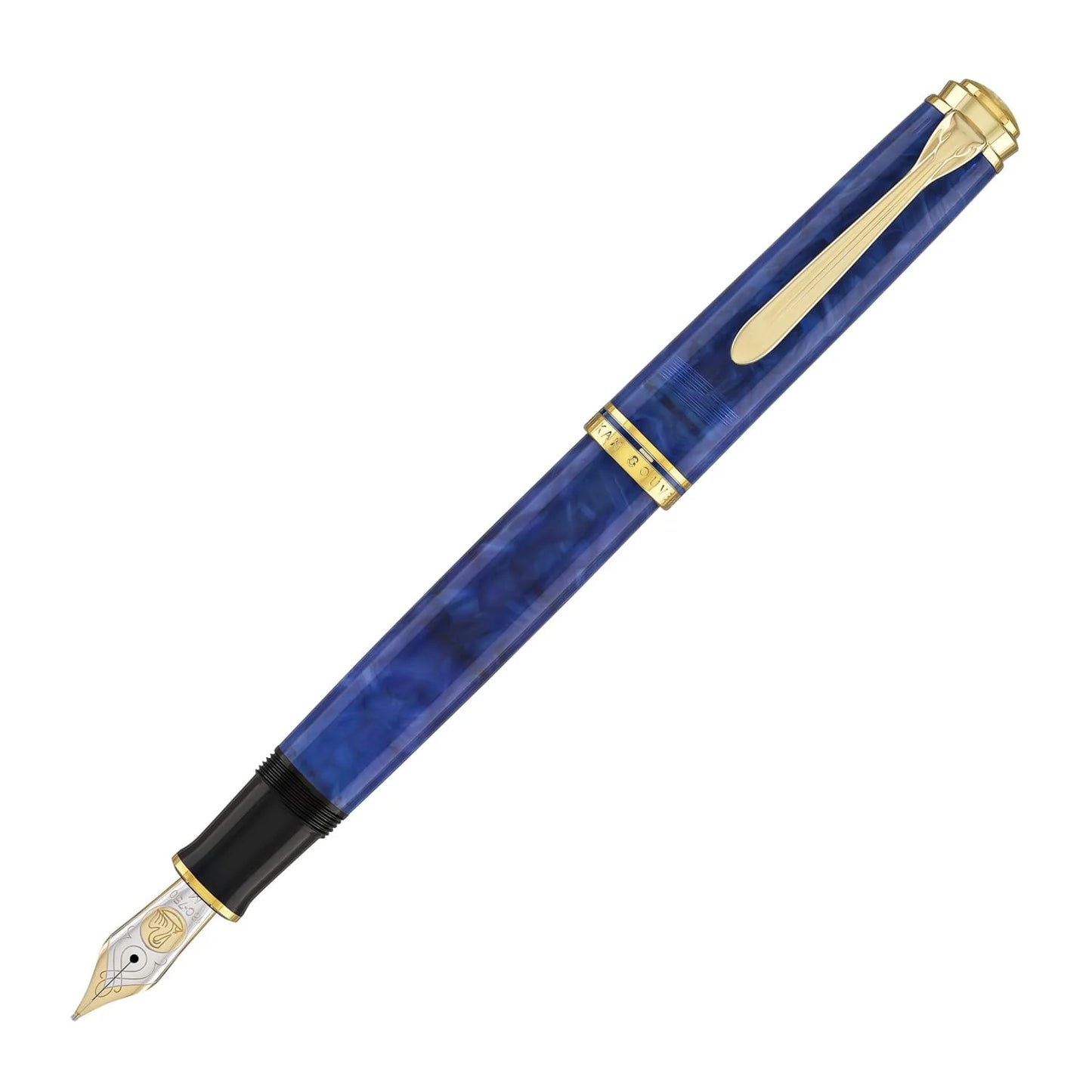 Pelikan M800 Blue O' Blue Fountain Pen 18c Gold Medium Nib