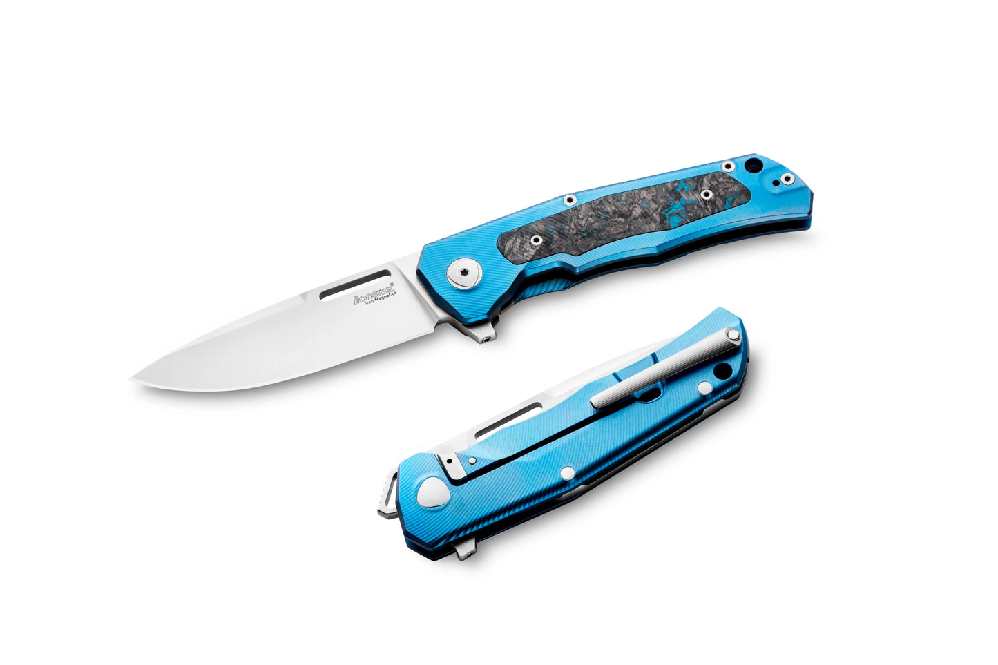 Lionsteel Q4 Blue Titanium Framelock Folding Knife