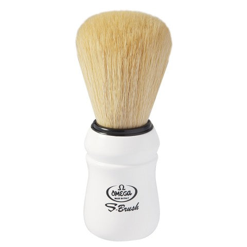 Omega S-Brush White Synthetic Shaving Brush 127