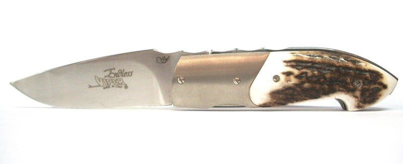 Viper Endless Stag Horn handle 440A Blade Liner Lock Folding Knife